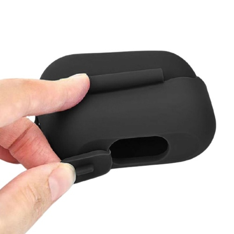 Silikonskall med krok for Airpods Pro, Svart