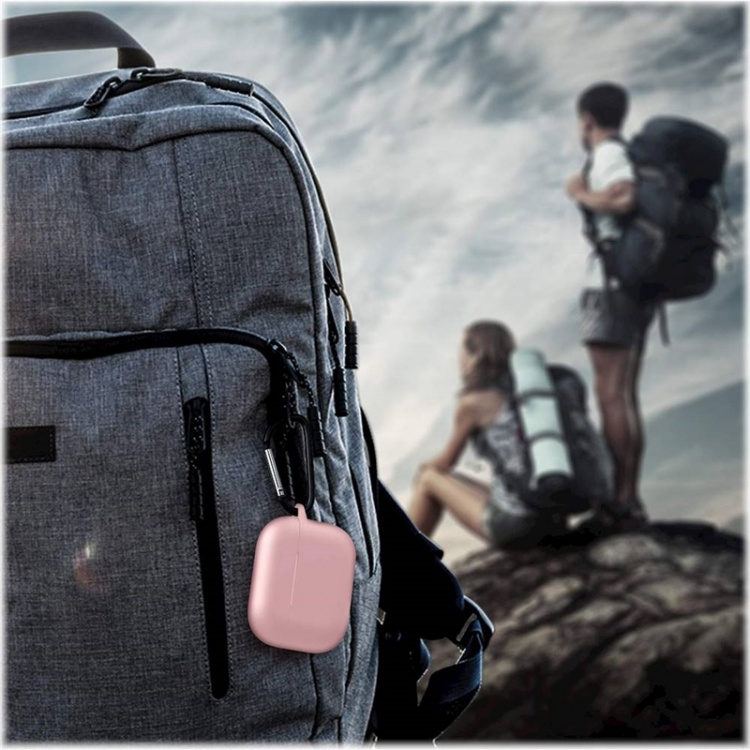 Silikonbeskyttelsesdeksel med krok for Airpods Pro, Pink Silikonbeskyttelsesdeksel med krok for Airpods Pro, Pink