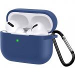 Silikonskall med krok for Airpods Pro, blå Silikonskall med krok for Airpods Pro, blå