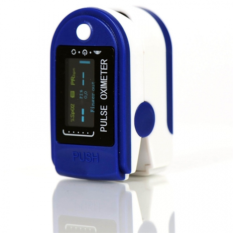 Puls- og oksygenoksymeter, mørkeblå