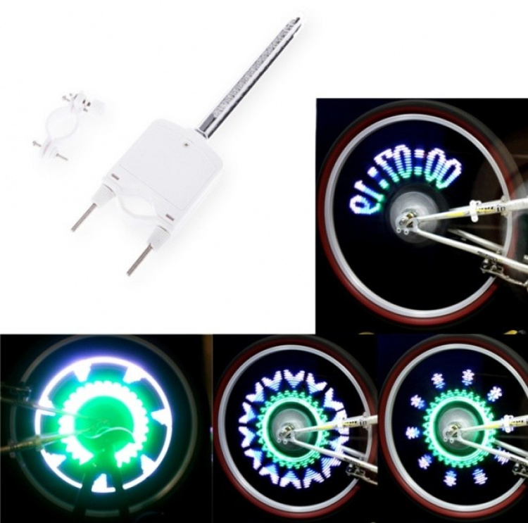 Sykkelhjulbelysning med 40 mønstre og 5 ord