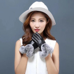 Stilige touchscreen i kunstskinn og fuskepels, M