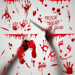 Blodige veggdekorasjoner med halloweenmotiv, 30x20