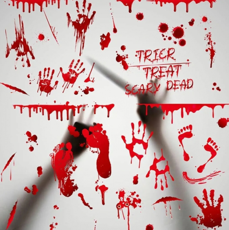 Blodige veggdekorasjoner med halloweenmotiv, 30x20