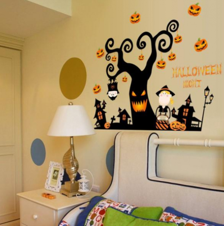 Veggdekorasjon med Halloween-motiv, Skummelt tre 60x90cm Veggdekorasjon med Halloween-motiv, Skummelt tre 60x90cm