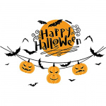 Veggdekorasjon med Halloween-motiv, Happy Halloween 60x45cm Veggdekorasjon med Halloween-motiv, Happy Halloween 60x45cm