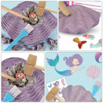 Utgravingssett med snegleskall og sjøjungfru