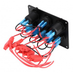 Bryterpanel for bil, båt, campingvogn + voltmeter, USB og strømuttak 12-24V