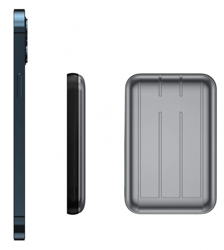 MagSafe-kompatibel powerbank 10000 mAh, grå