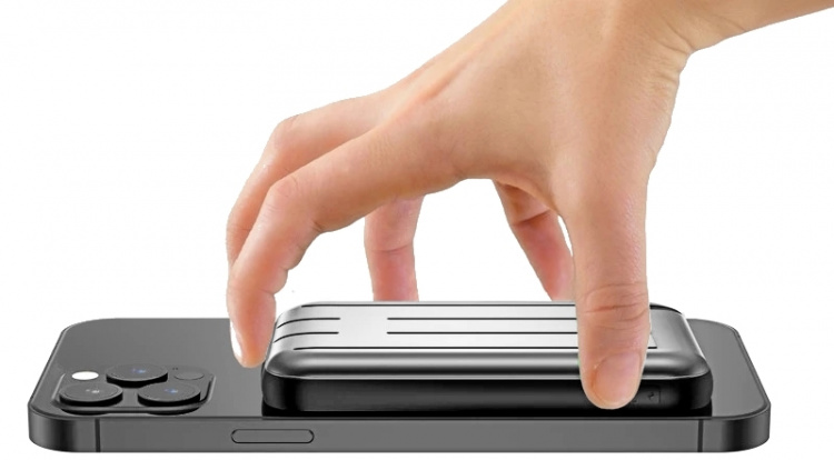 MagSafe-kompatibel powerbank 10000 mAh, grå