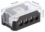 Distribusjonsblokk 1x10,5mm til 4x7mm