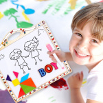 Magnetisk tavle med tall, former og blyant