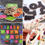 Magnetisk tavle med tall, former og blyant