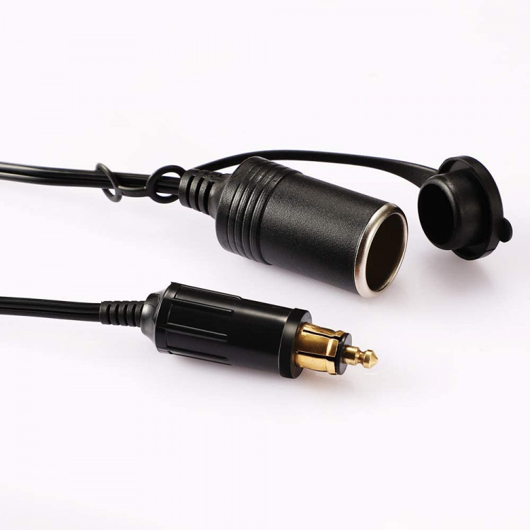 Europeisk DIN-kontakt til sigarettenneradapter, 12-24V