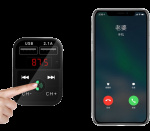 2-i-1 FM-sender med doble USB-uttak, display og knapper, Svart 2-i-1 FM-sender med doble USB-uttak, display og knapper, Svart