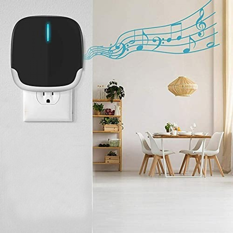 Plug & Play Trådløs ringeklokke med lang rekkevidde, svart Plug & Play Trådløs ringeklokke med lang rekkevidde, svart