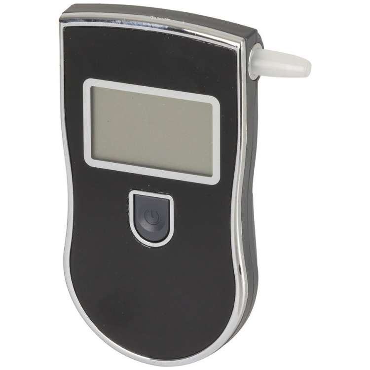 Kompakt alkoholmåler for bl.a. bil med LCD-skjerm, Svart/Sølv