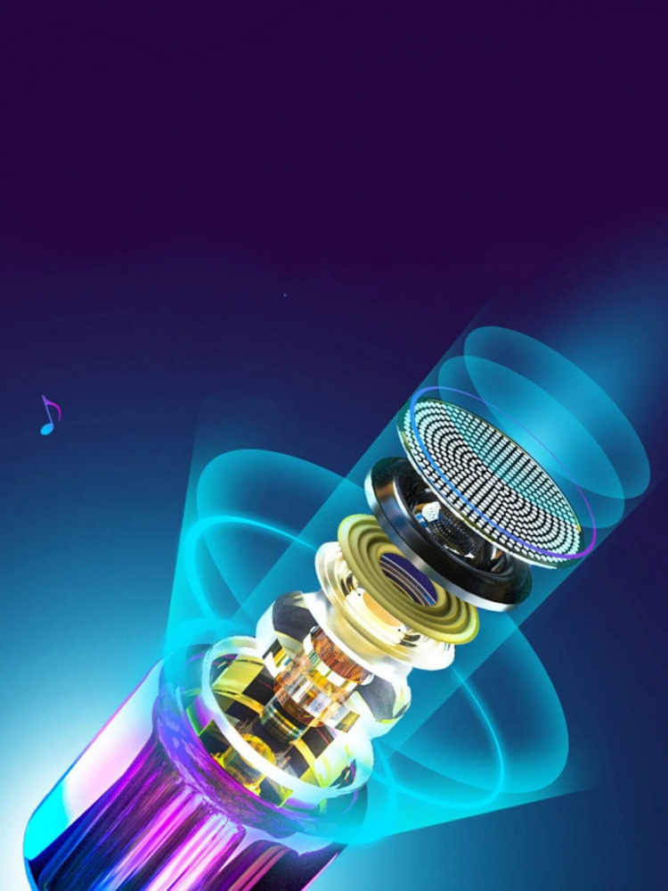 Bluetooth mini-høyttaler i krommet ombre, Lilla/Blå