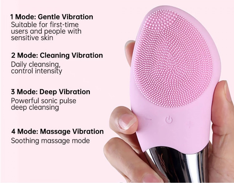 Vibrerende ansiktsrenser i silikon, Rosa