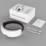 Øyemassasjeapparat for trette øyne med varme og Bluetooth-musikk, hvit Øyemassasjeapparat for trette øyne med varme og Bluetooth-musikk, hvit