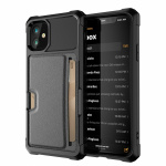 Støtsikkert deksel til iPhone 13 Pro med kortlomme, Svart