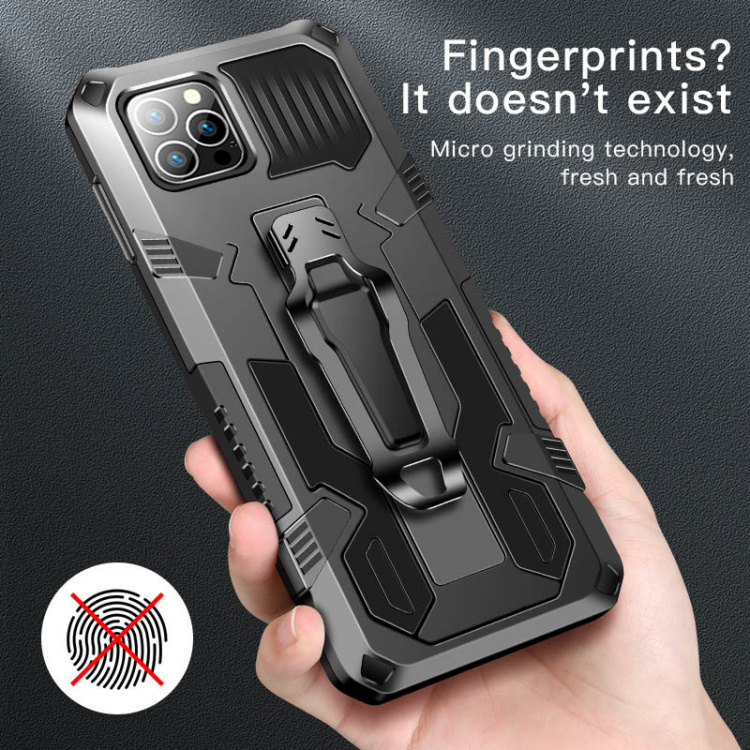 Robust skall med stativ til iPhone 13 Pro, Svart Robust skall med stativ til iPhone 13 Pro, Svart