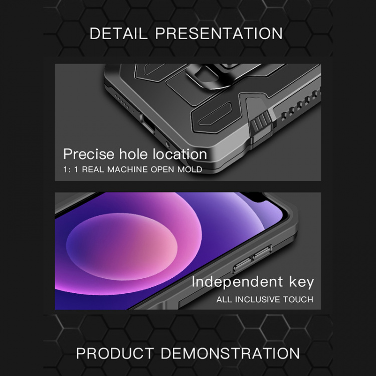 Robust skall med stativ til iPhone 13 Pro, Svart Robust skall med stativ til iPhone 13 Pro, Svart