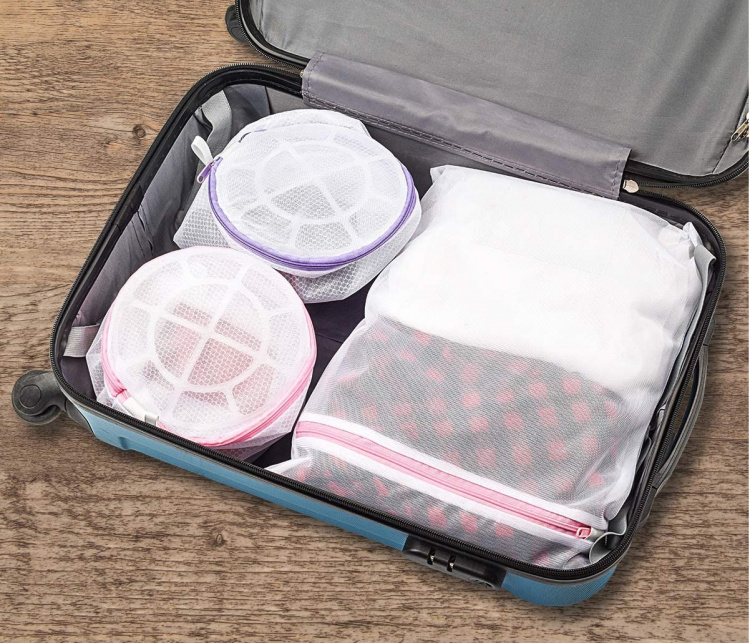 Kombinert skittentøyskurv/vaskepose for undertøy, Rosa Kombinert skittentøyskurv/vaskepose for undertøy, Rosa