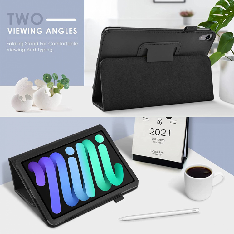 Etui med penneholder for iPad Mini 6, Sort Etui med penneholder for iPad Mini 6, Sort