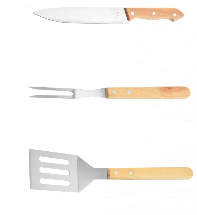 Grillsett i tre, 4 deler