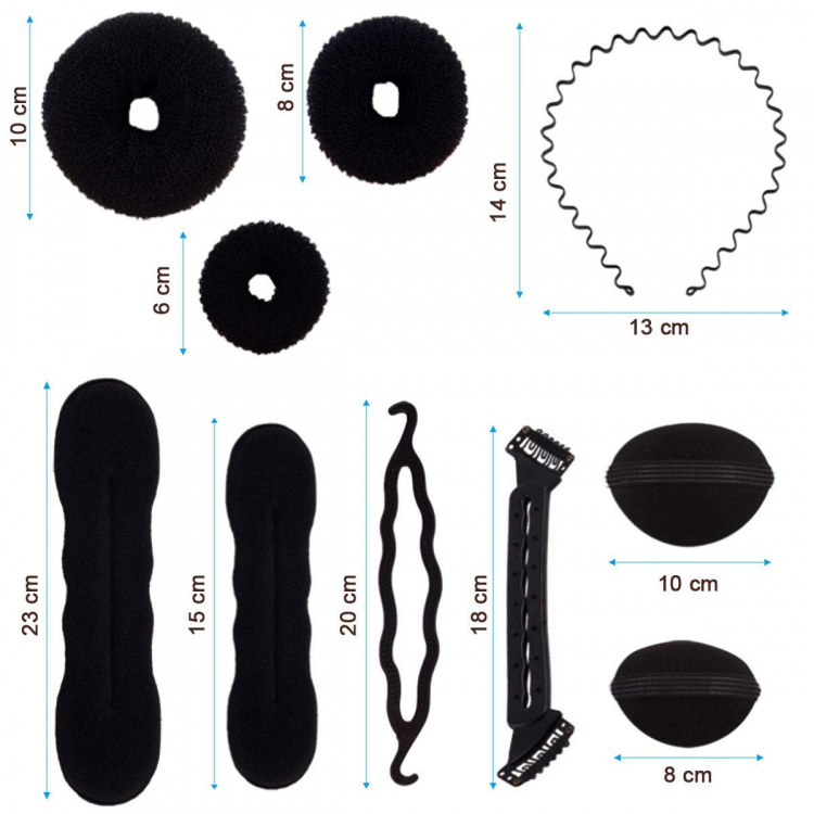 Hårstylingssett i 15 deler