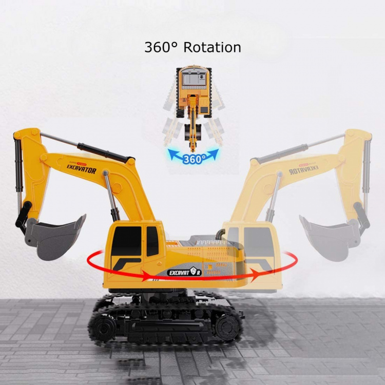 Radiostyrt gravemaskin, gul