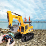 Radiostyrt gravemaskin, gul