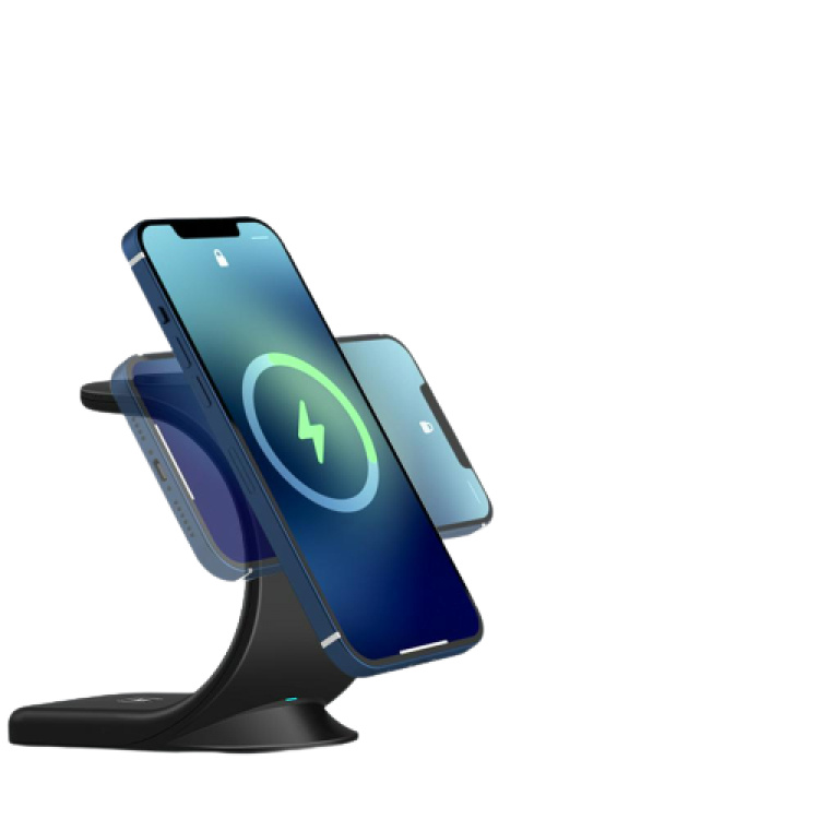 Qi-lader for mobile enheter, 15 W, svart