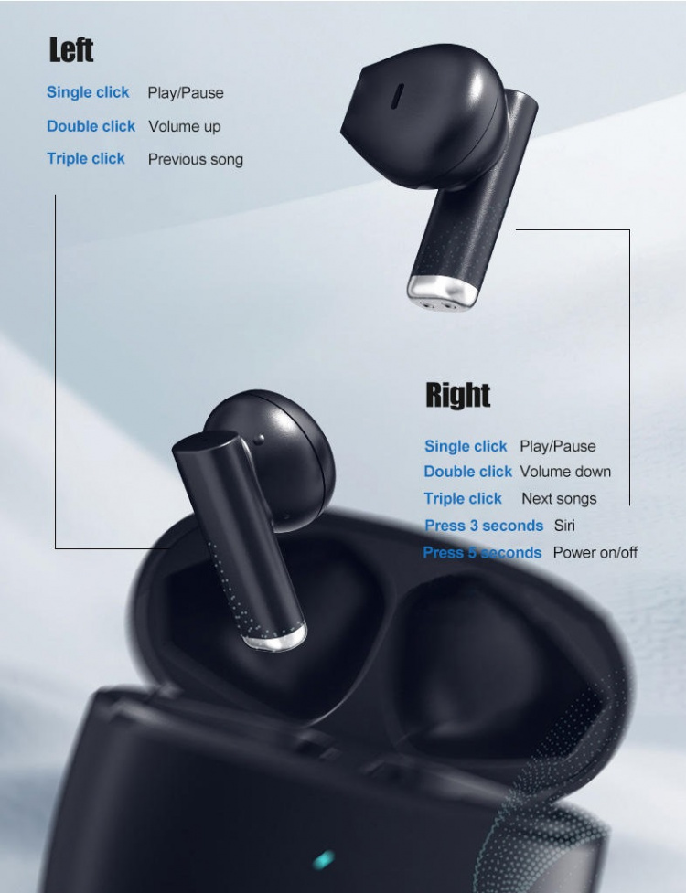 Pro 9 TW In-Ear-hodetelefoner med berøringskontroll, svart Pro 9 TW In-Ear-hodetelefoner med berøringskontroll, svart
