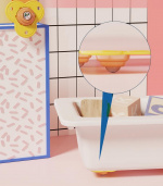 Skuffehjul i rustfritt stål 4-pakning, oransje Skuffehjul i rustfritt stål 4-pakning, oransje