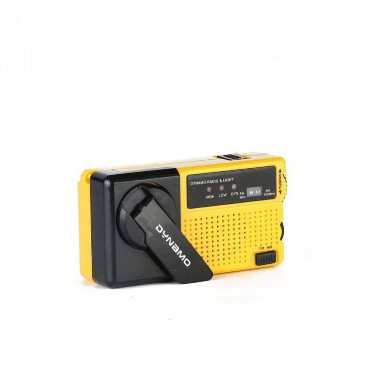 Sveivradio med LED-lampe - FM-radio, USB, 1000mAh