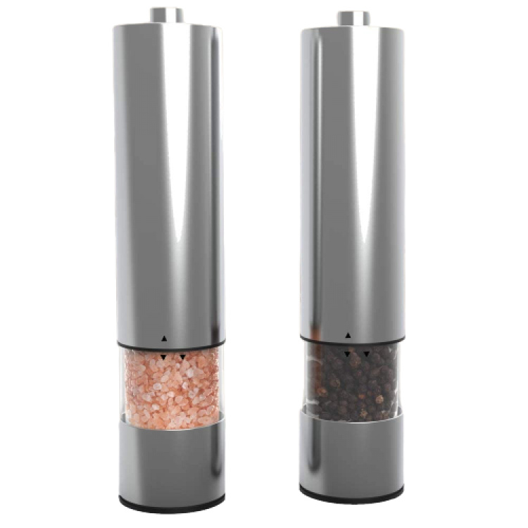 Elektrisk salt- og pepperkvern i rustfritt stål
