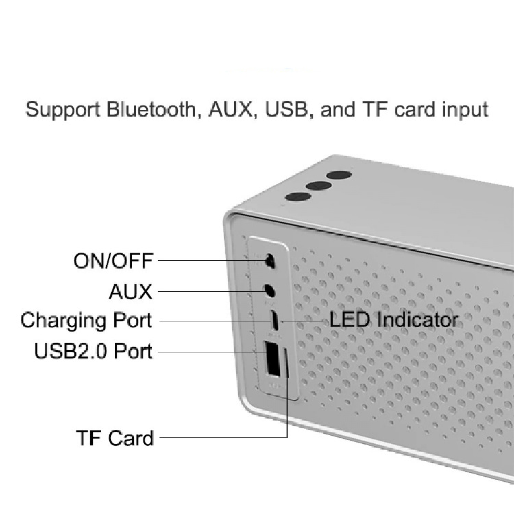 Bluetooth-høyttaler, sølv med graffiti