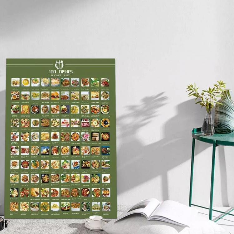 100 Matretter Bucket List Plakat