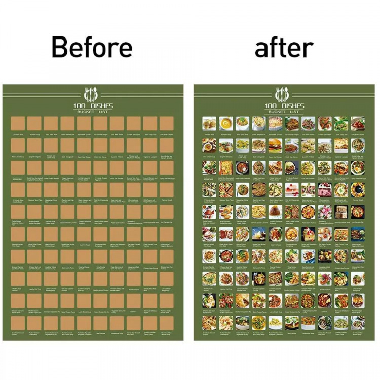 100 Matretter Bucket List Plakat