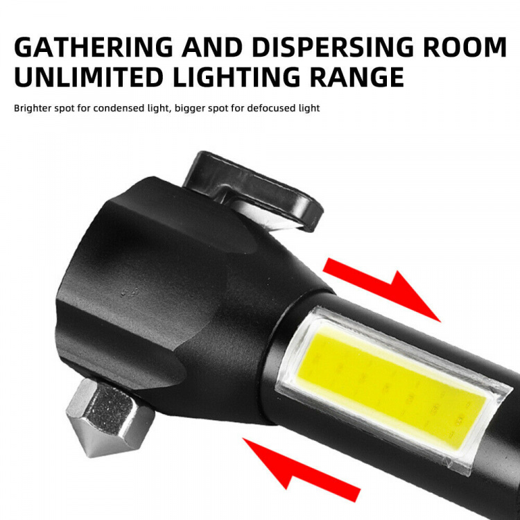 Lommelykt med nødhammer