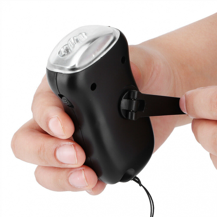 Hånddrevet LED-lommelykt, Svart