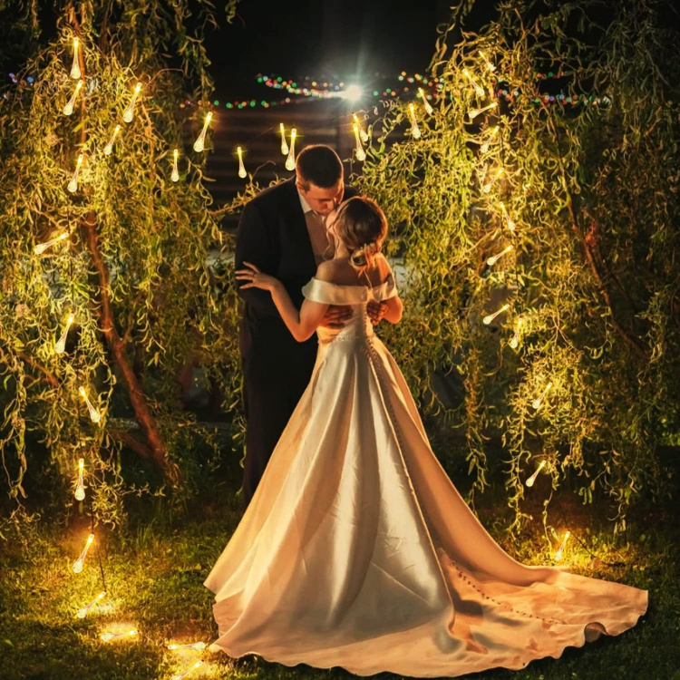 Solcelledrevet LED-lyskæde, 12 m