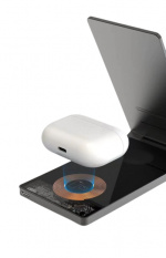 Sammenleggbar og trådløs lader for smarttelefon, iWatch, Airpods