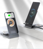 Sammenleggbar og trådløs lader for smarttelefon, iWatch, Airpods