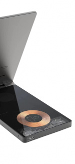 Sammenleggbar og trådløs lader for smarttelefon, iWatch, Airpods