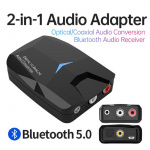 2-i-1-adapter - Optisk/koaksial til RCA og 3,5 mm, Bluetooth.