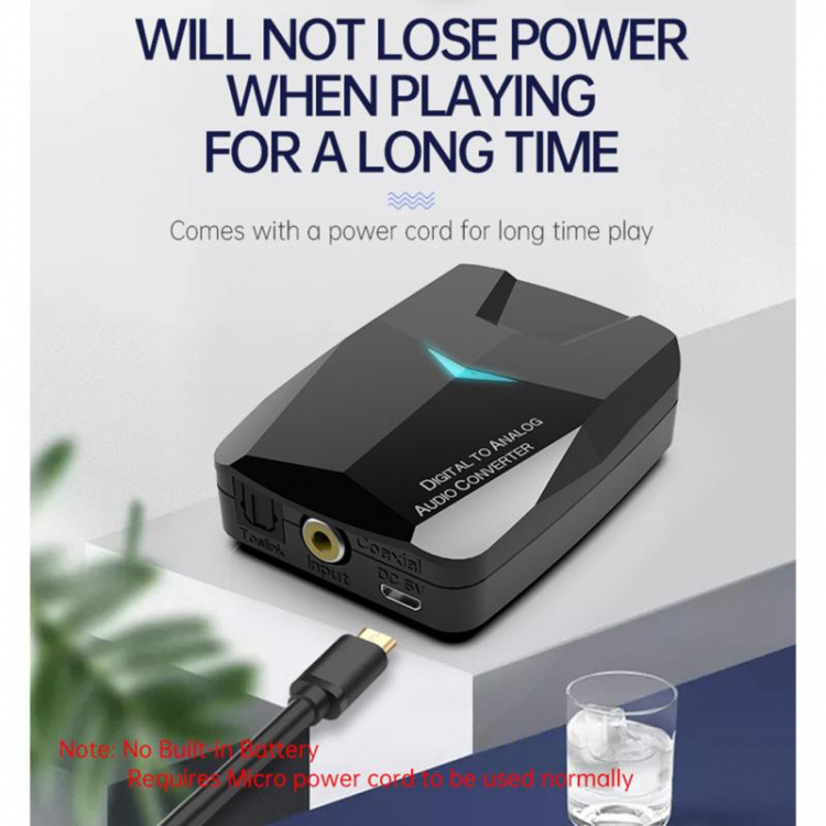 2-i-1-adapter - Optisk/koaksial til RCA og 3,5 mm, Bluetooth.