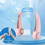 Trådløs halsvifte som du henger rundt halsen, Rosa